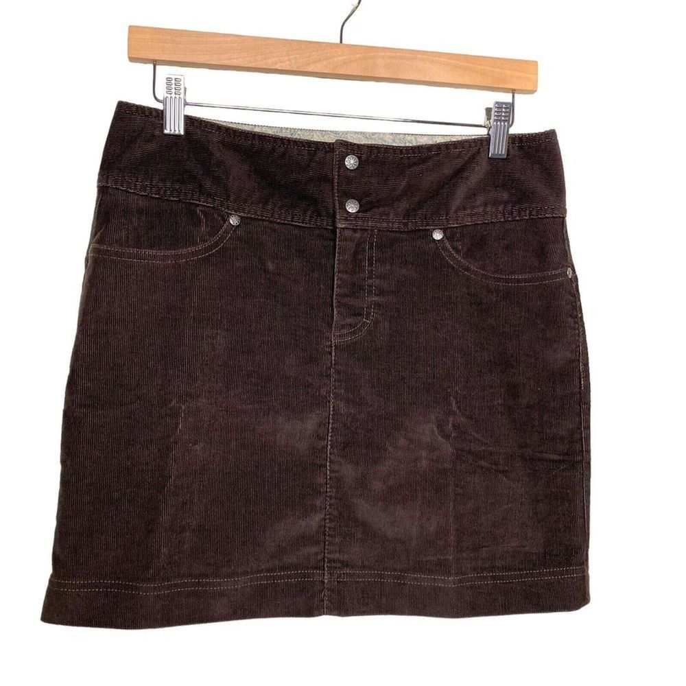 Athleta Womens Corduroy Brown Mini Skirt Size 6 Pockets